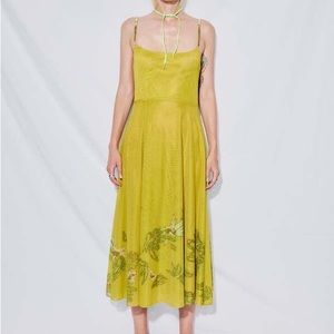 Collina Strada Basically Green Slit Market Dress NWT